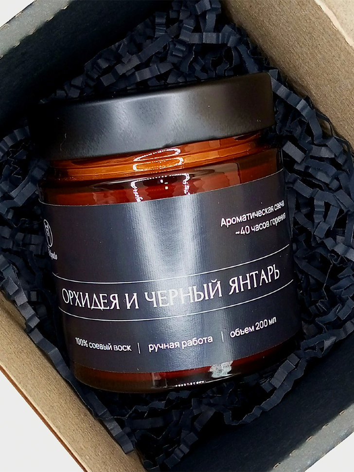 Свеча ароматическая Felpato «Орхидея и Черный янтарь»