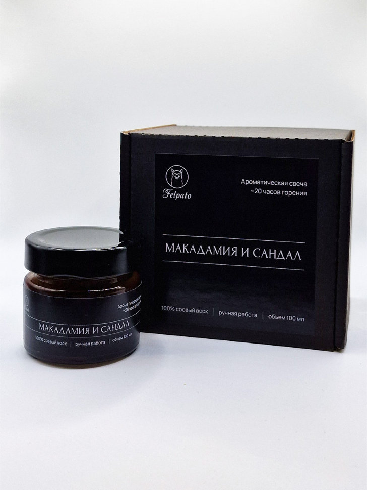 Свеча ароматическая Felpato «Макадамия & Сандал»