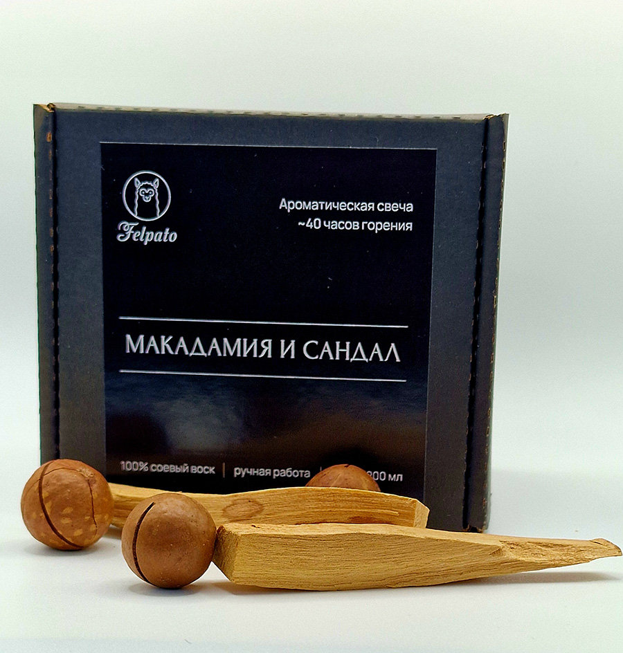 Свеча ароматическая Felpato «Макадамия & Сандал»